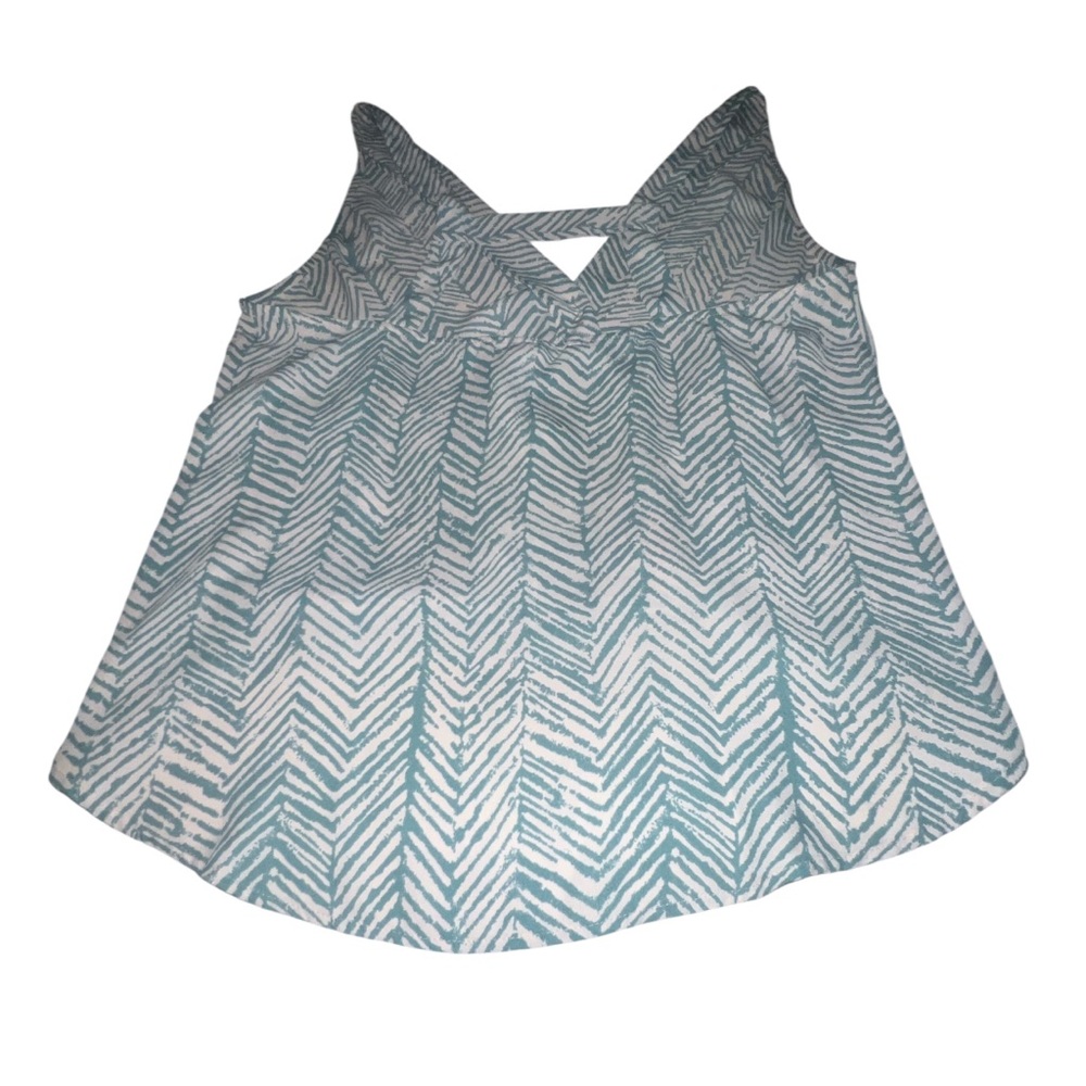 Forever 21 Blue and White Chevron Blouse